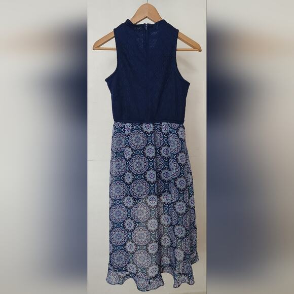 JUSTICE Girls Navy Blue High Neck Romper Dress Size 14 - Picture 2 of 8